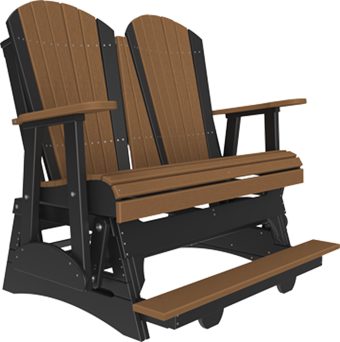 4' Adirondack Balcony Glider Antique Mahogany & Black