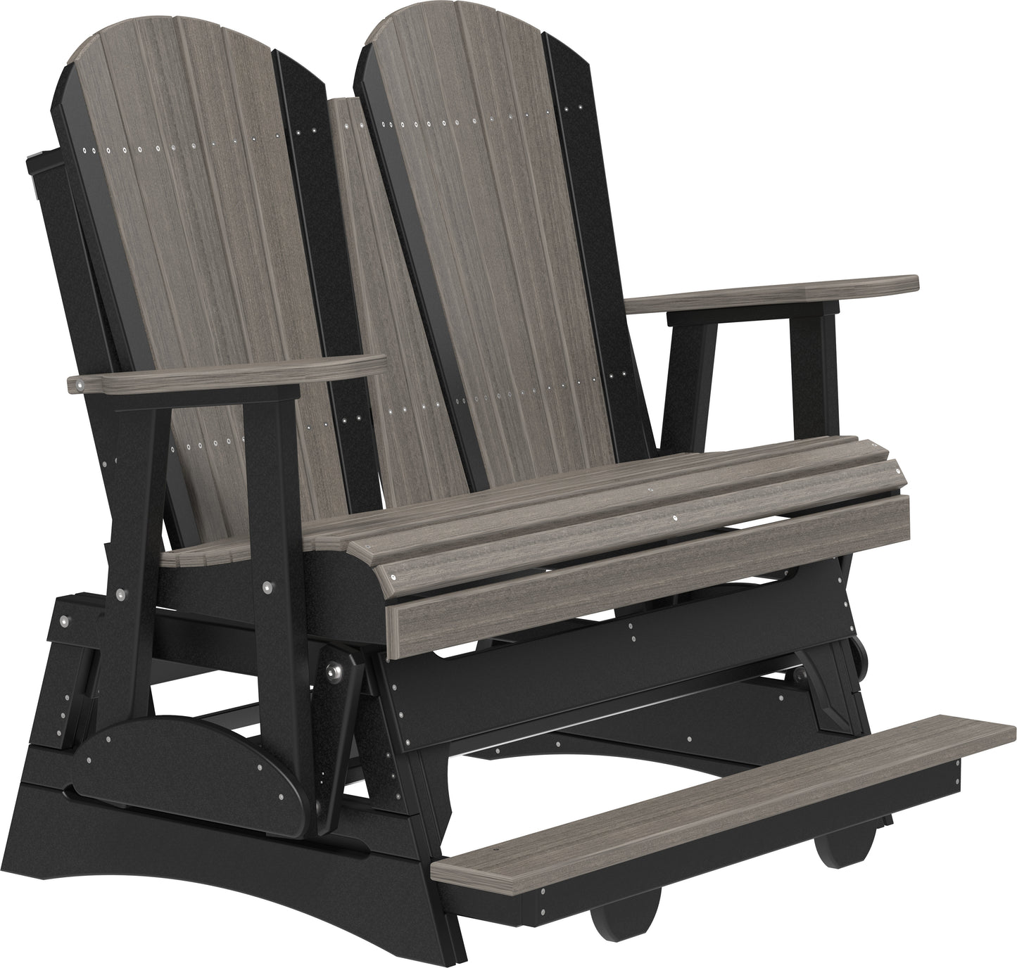 4' Adirondack Balcony Glider Coastal Gray & Black
