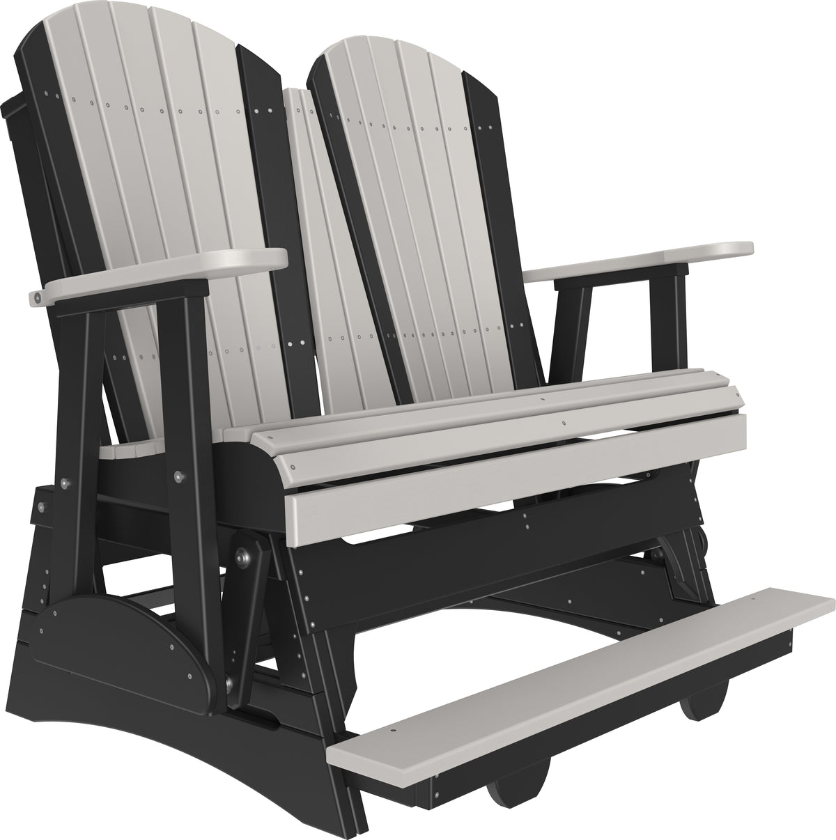 4' Adirondack Balcony Glider Dove Gray & Black