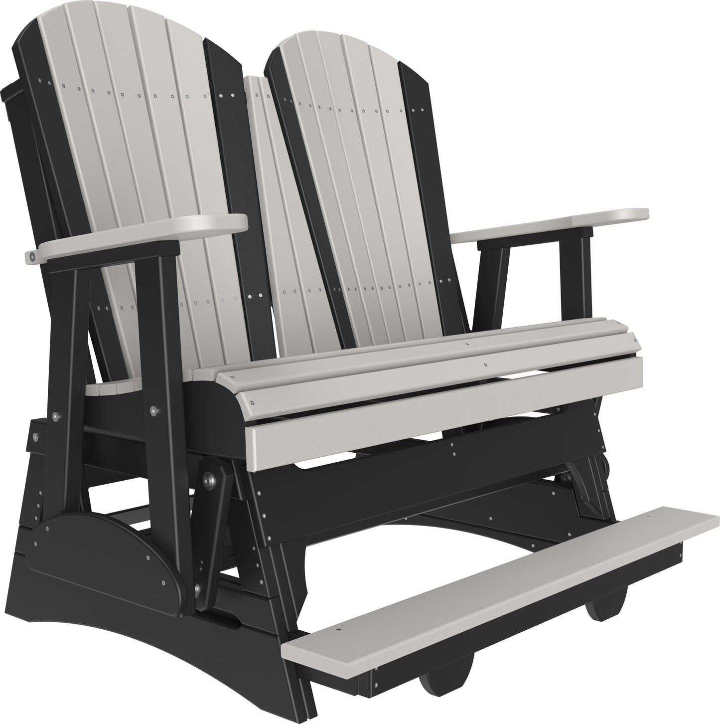 4' Adirondack Balcony Glider Dove Gray & Black