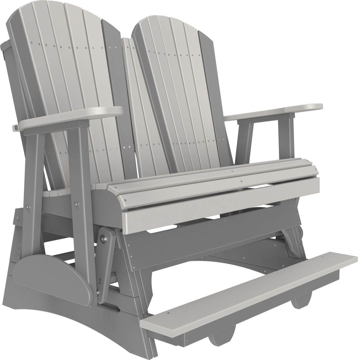 4' Adirondack Balcony Glider Dove Gray & Slate