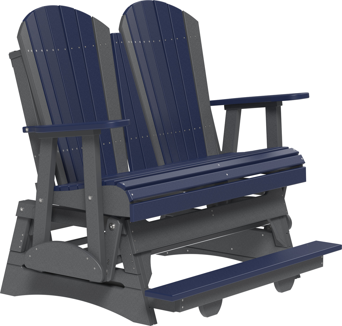 4' Adirondack Balcony Glider Patriot Blue & Slate