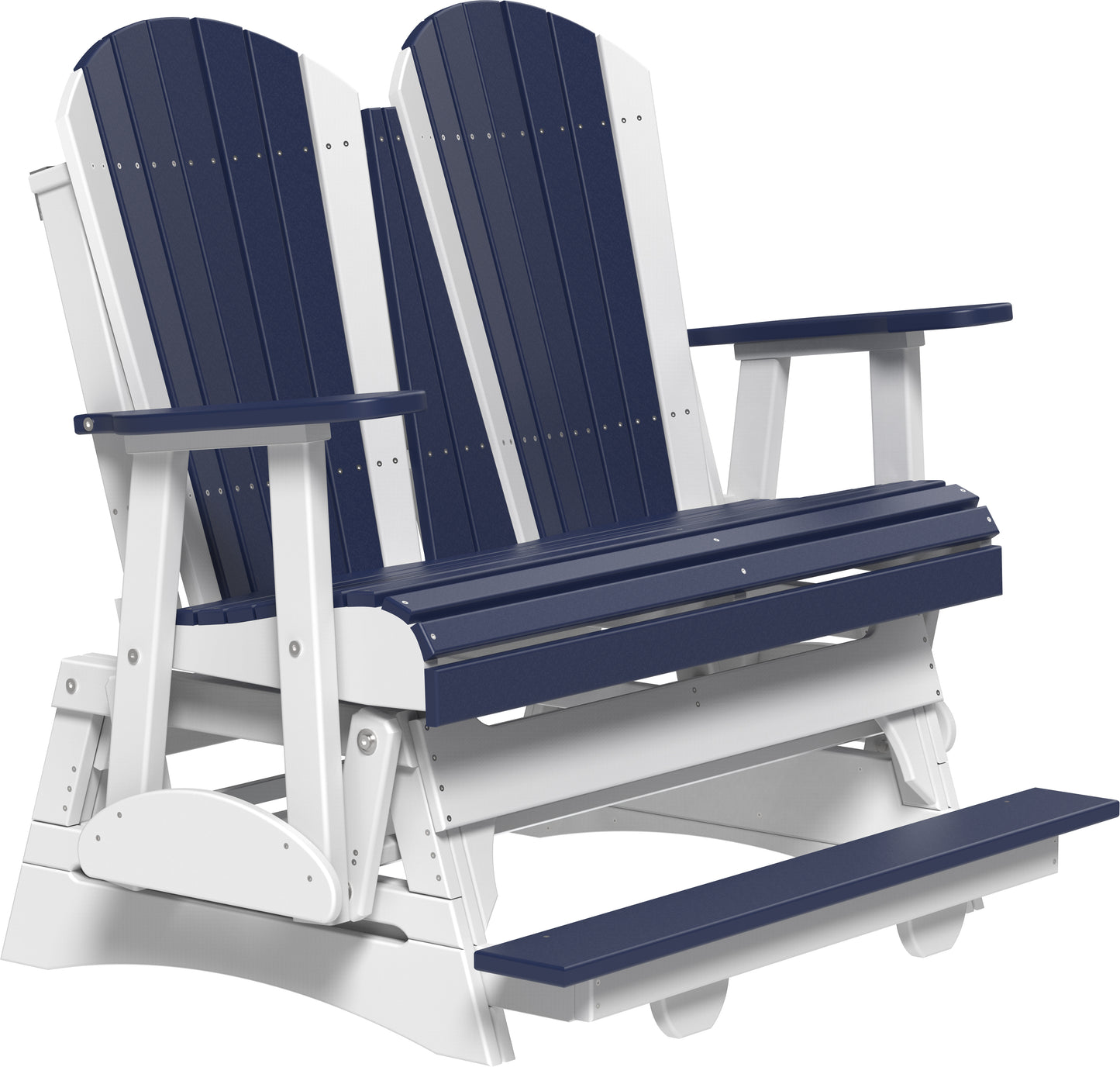 4' Adirondack Balcony Glider Patriot Blue & White