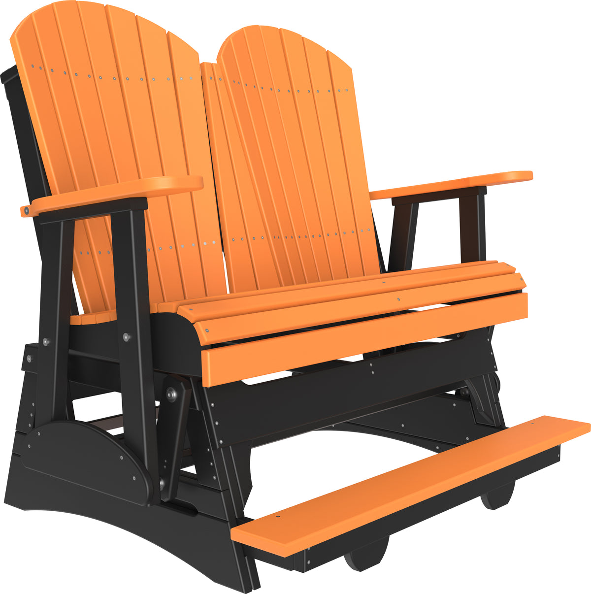 4' Adirondack Balcony Glider Tangerine & Black