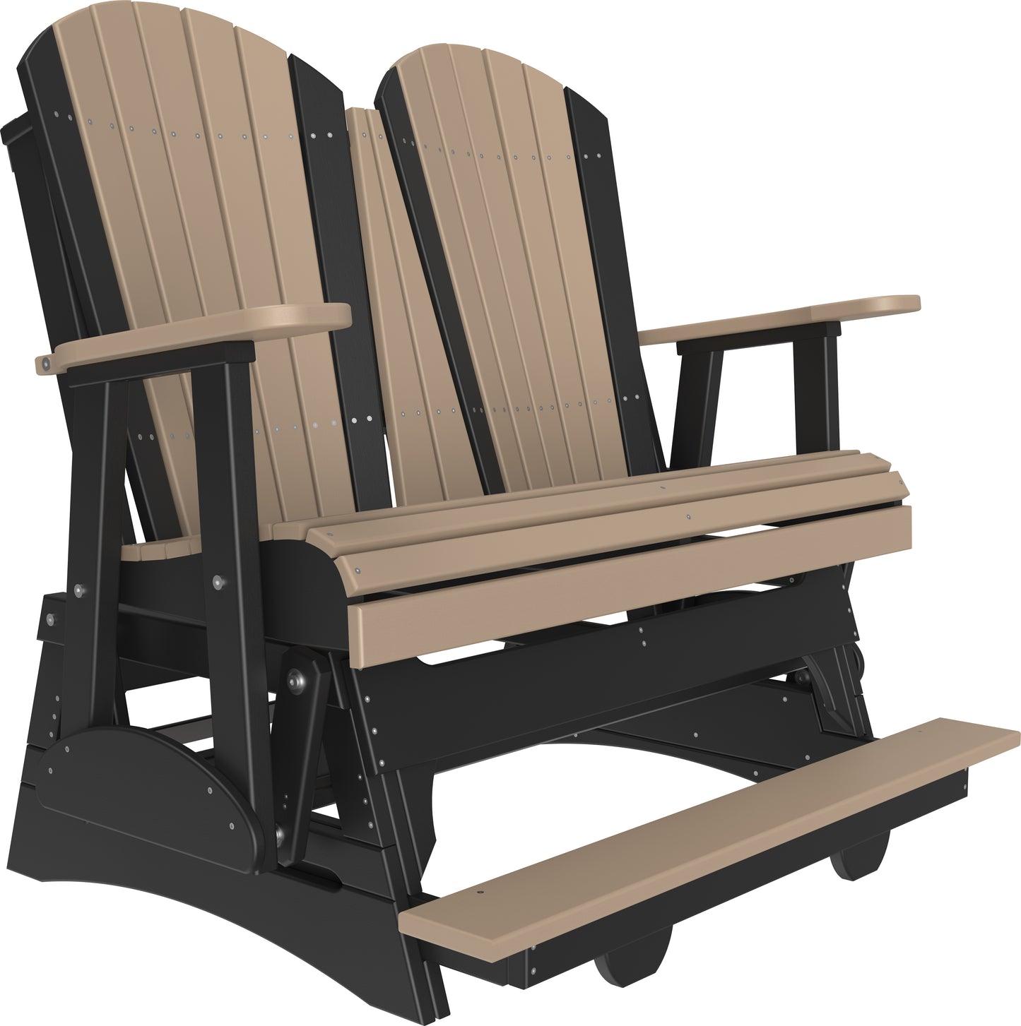 4' Adirondack Balcony Glider Weatherwood & Black