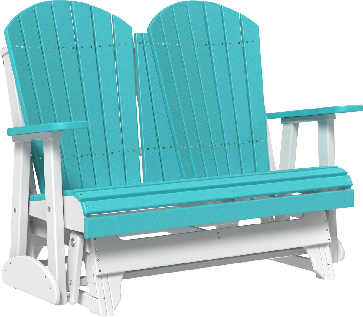 4' Adirondack Glider Aruba Blue & White
