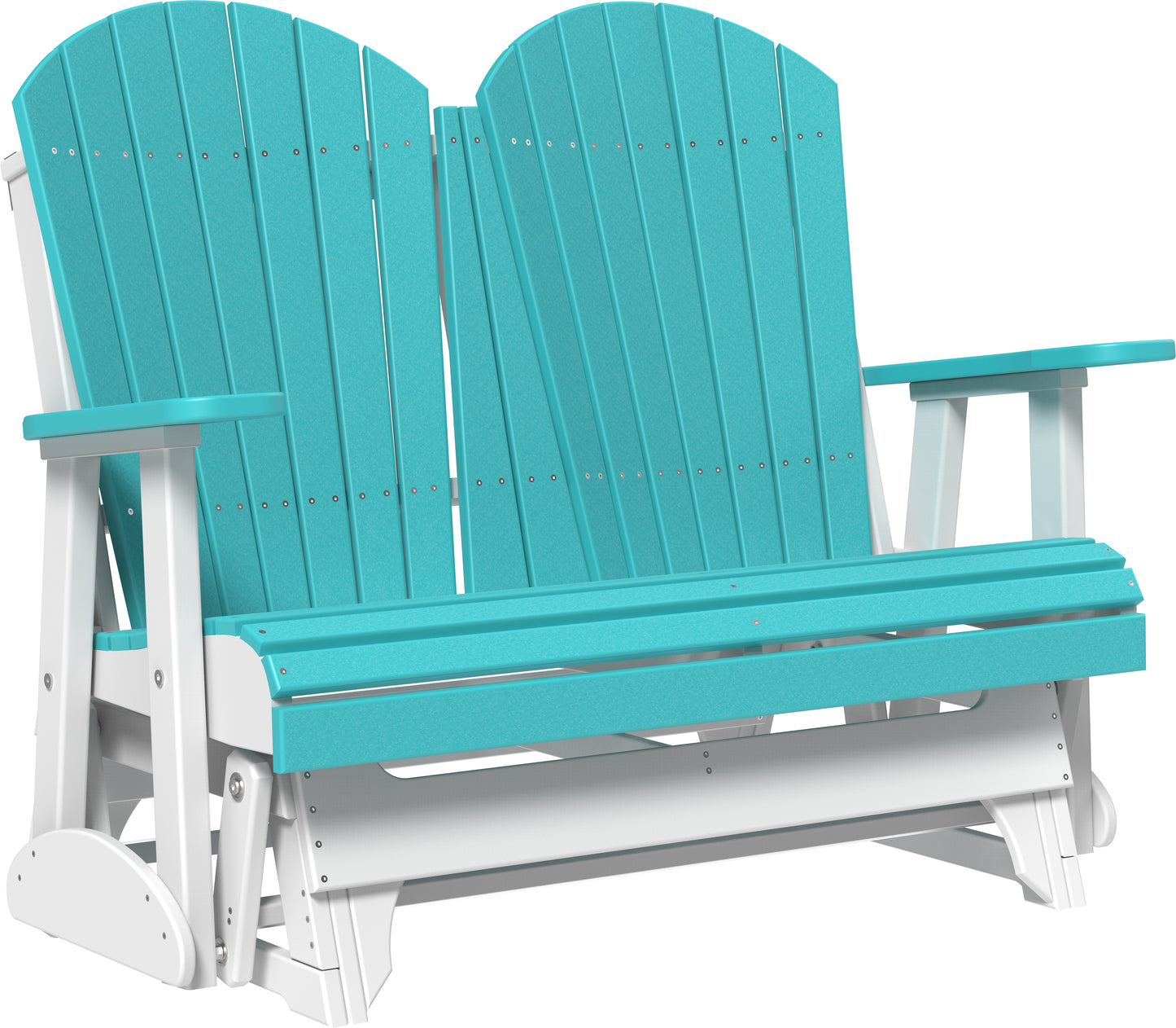 4' Adirondack Glider Aruba Blue & White