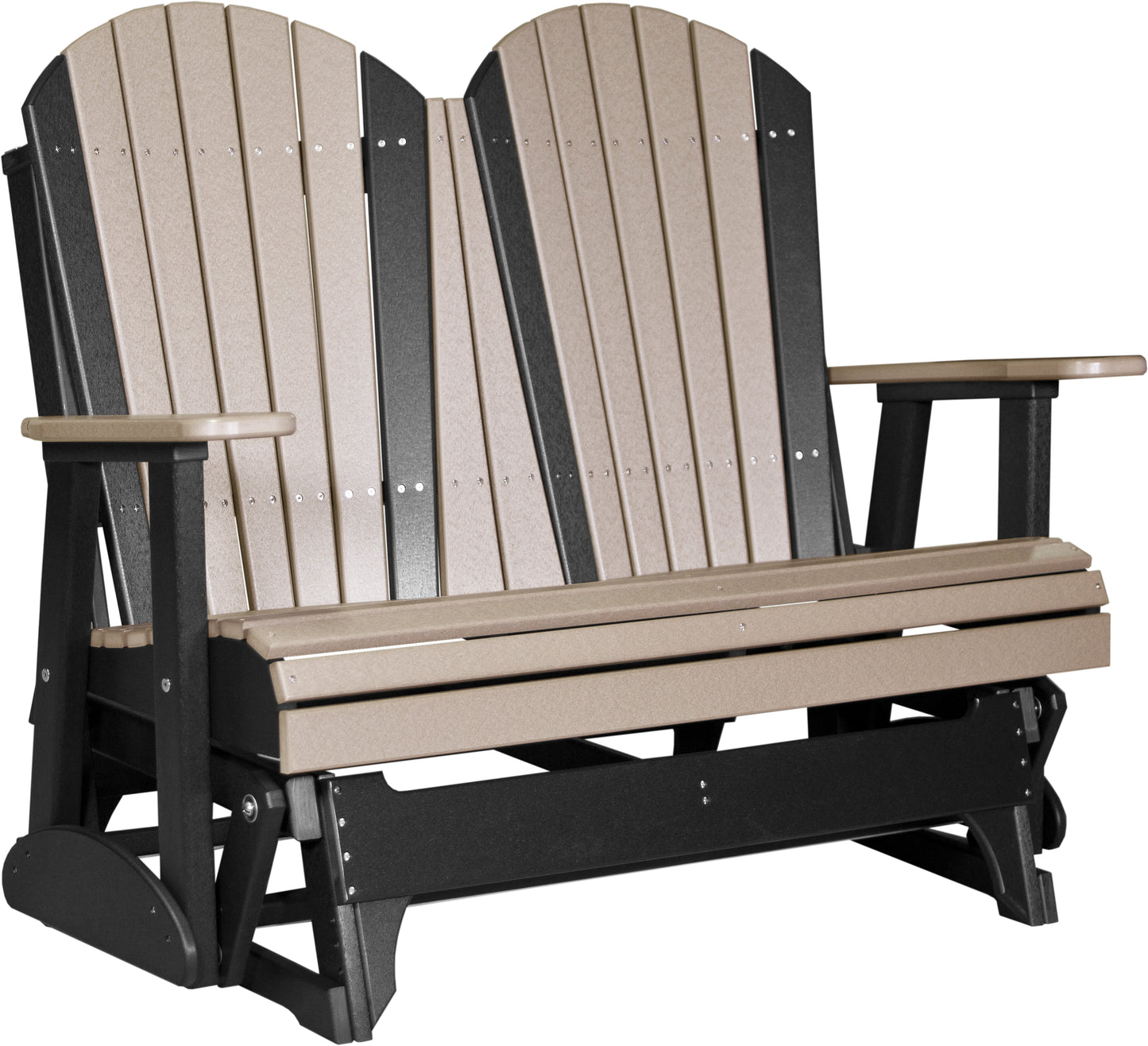 4' Adirondack Glider Weatherwood & Black