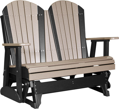 4' Adirondack Glider Weatherwood & Black