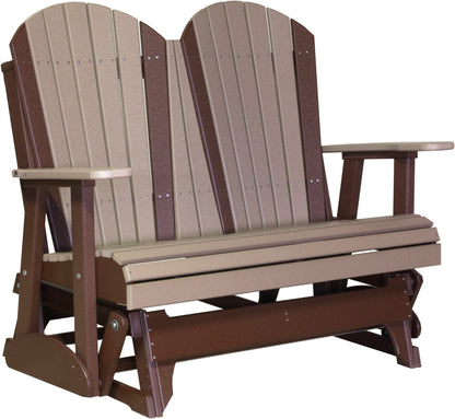4' Adirondack Glider Weatherwood & Chestnut Brown