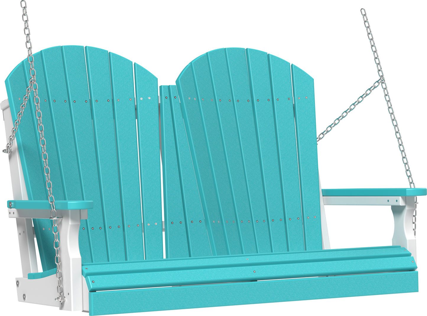 4' Adirondack Poly Swing Aruba Blue & White