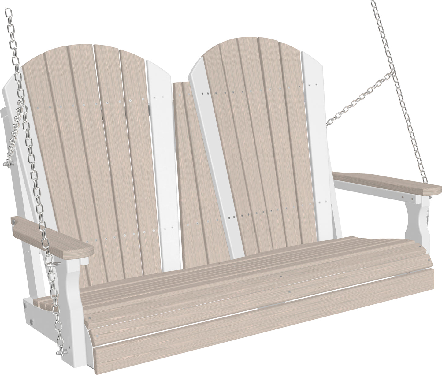 4' Adirondack Poly Swing Birch & White