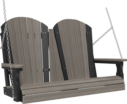 4' Adirondack Poly Swing Coastal Gray & Black