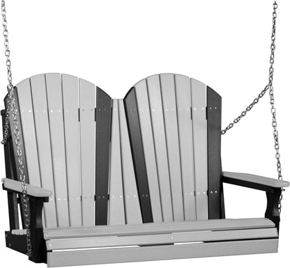 4' Adirondack Poly Swing Dove Gray & Black