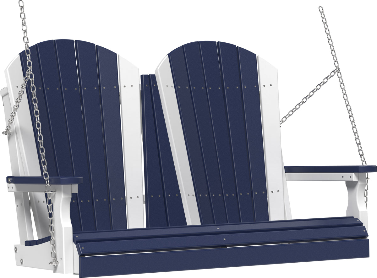 4' Adirondack Poly Swing Patriot Blue & White