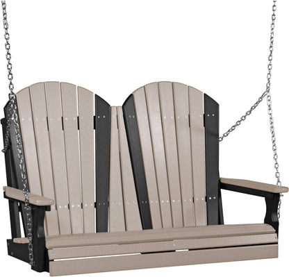 4' Adirondack Poly Swing Weatherwood & Black