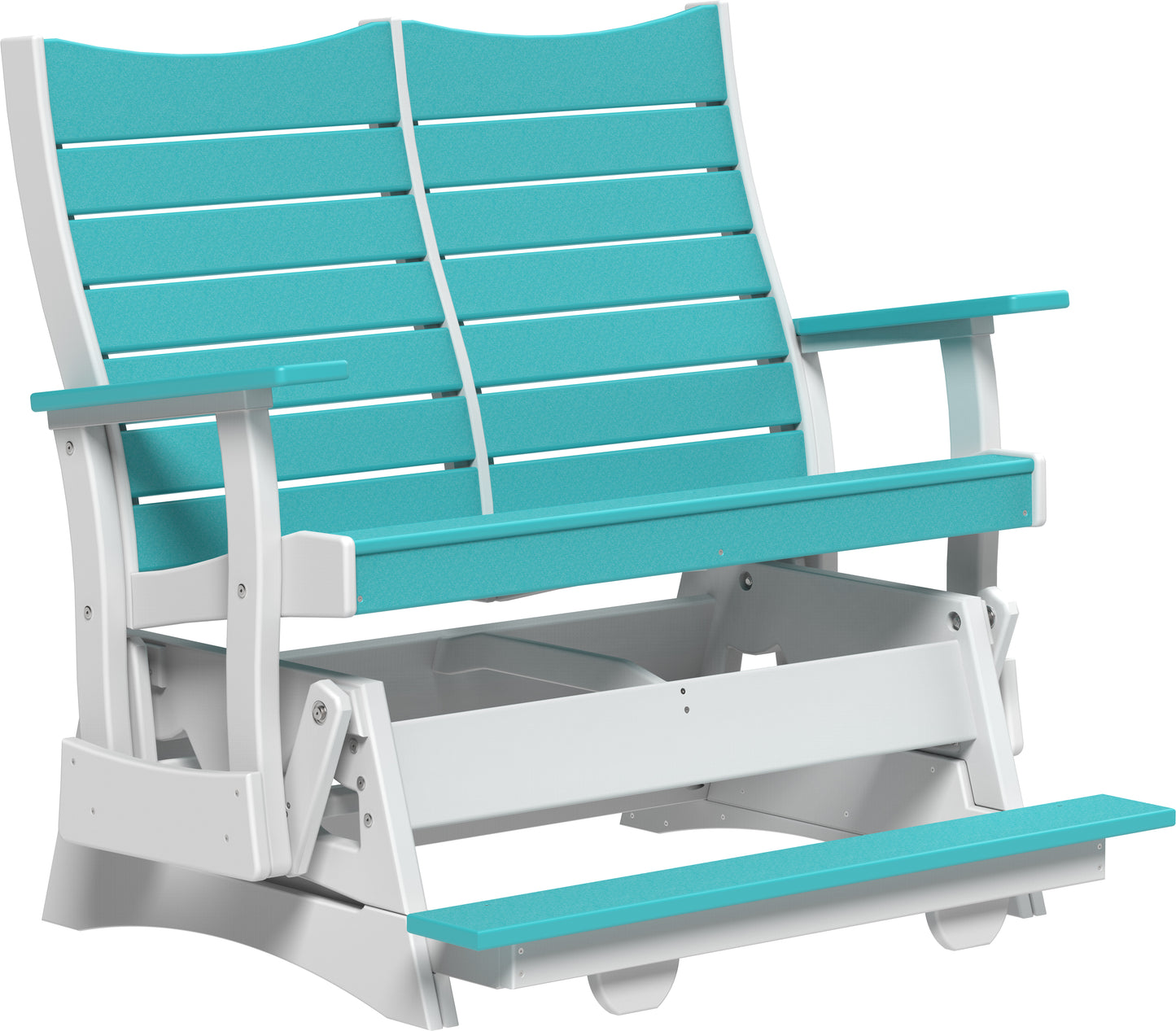 4' Contour Balcony Glider Aruba Blue & White