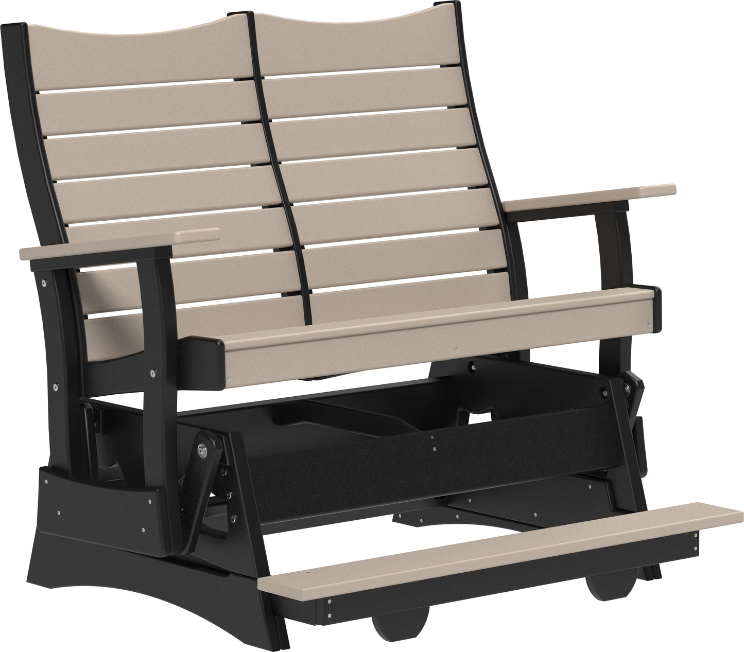 4' Contour Balcony Glider Weatherwood & Black