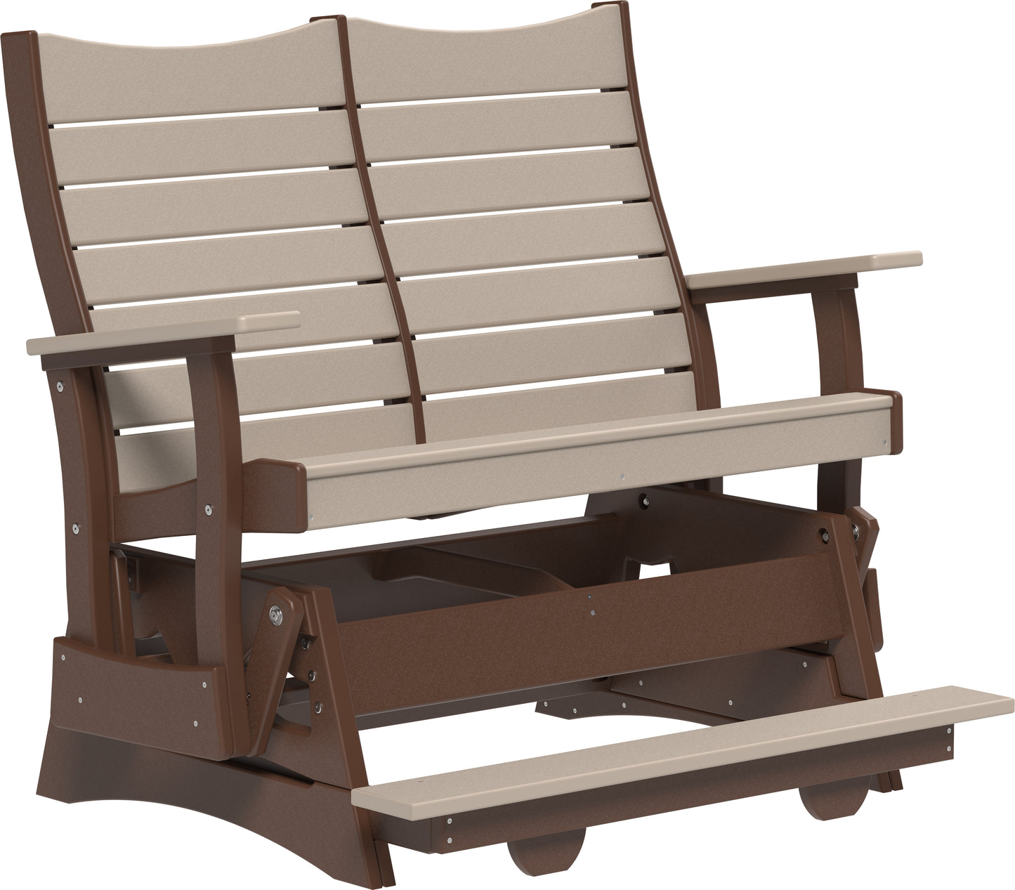 4' Contour Balcony Glider Weatherwood & Chestnut Brown