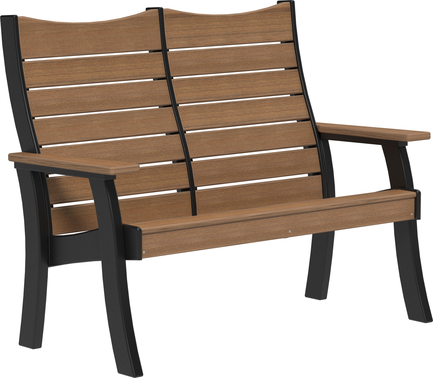 4' Contour Bench Antique Mahogany & Black