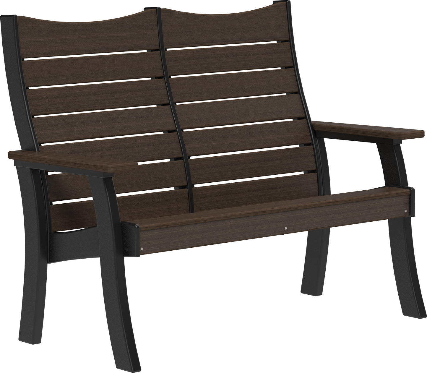 4' Contour Bench Brazilian Walnut & Black