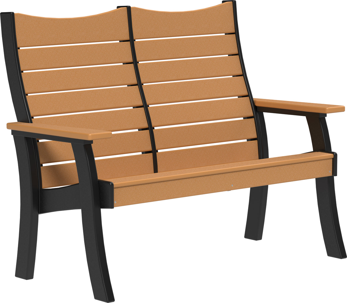 4' Contour Bench Cedar & Black