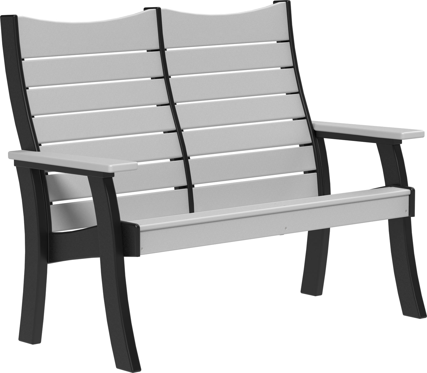 4' Contour Bench Dove Gray & Black