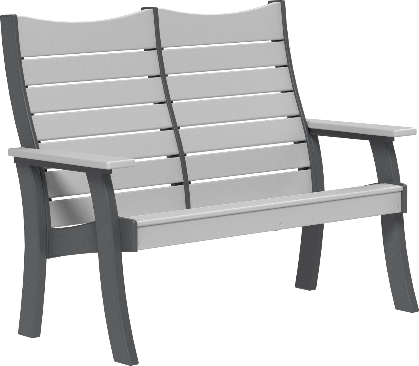 4' Contour Bench Dove Gray & Slate