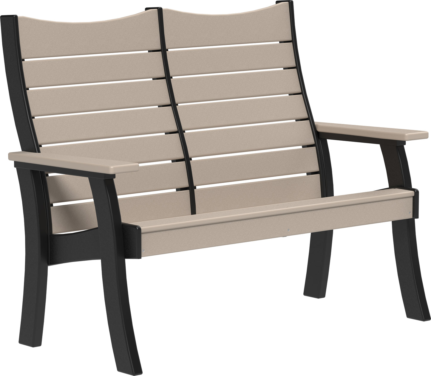 4' Contour Bench Weatherwood & Black