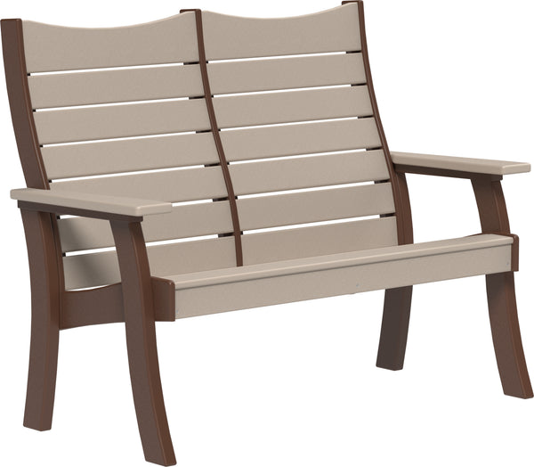4' Contour Bench Weatherwood & Chestnut Brown