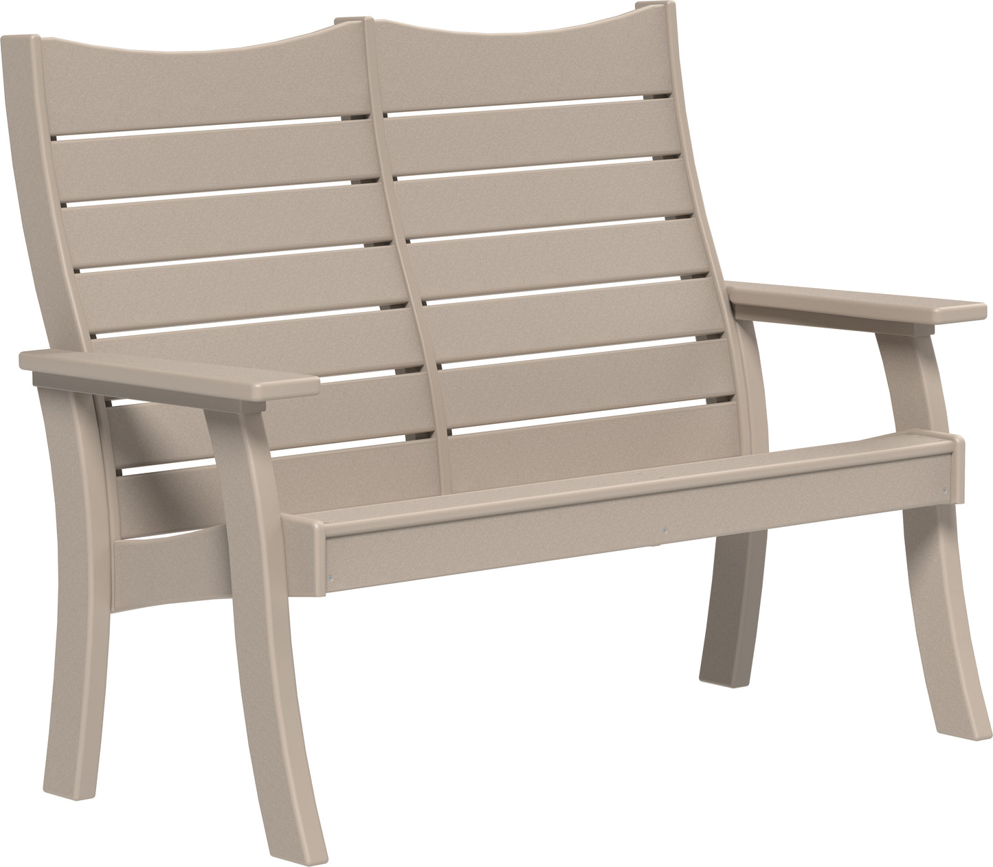4' Contour Bench Weatherwood