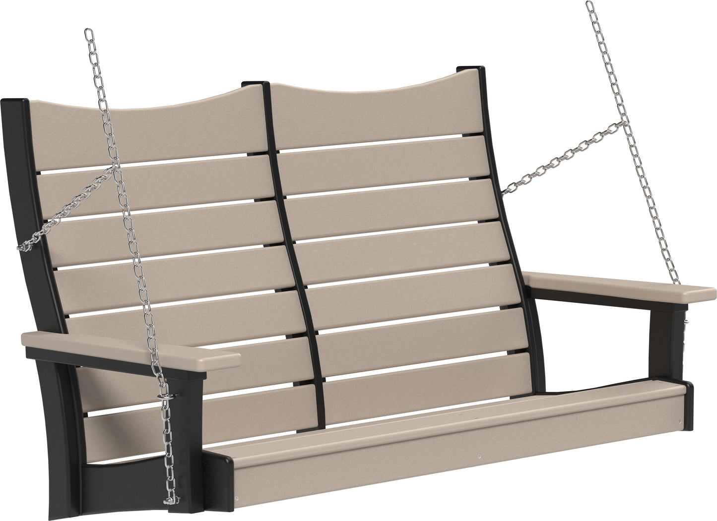 4' Contour Poly Swing Weatherwood & Black