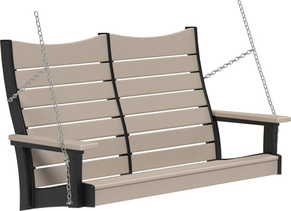 4' Contour Poly Swing Weatherwood & Black