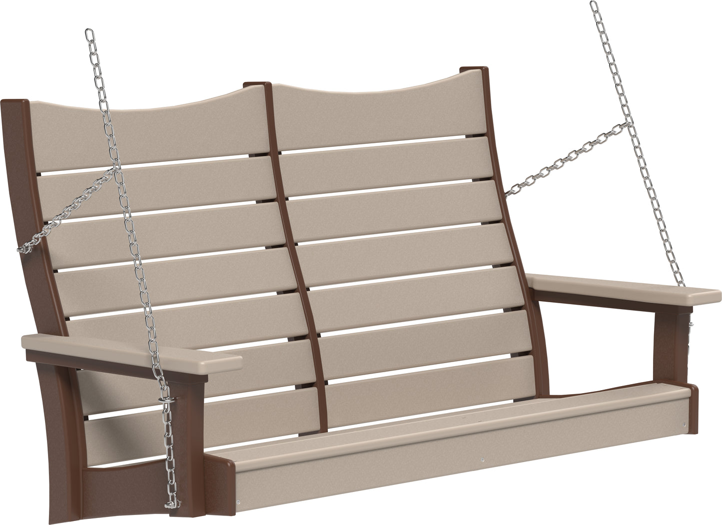 4' Contour Poly Swing Weatherwood & Chestnut Brown