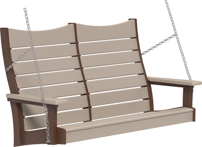 4' Contour Poly Swing Weatherwood & Chestnut Brown