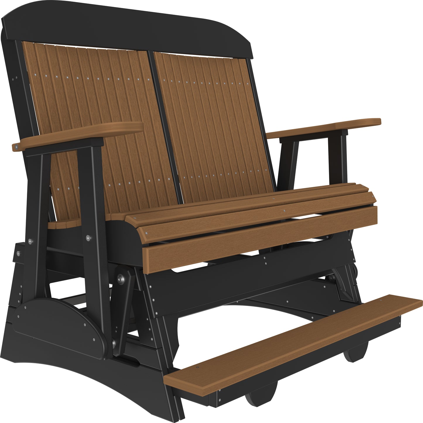 4' Classic Balcony Glider Antique Mahogany & Black