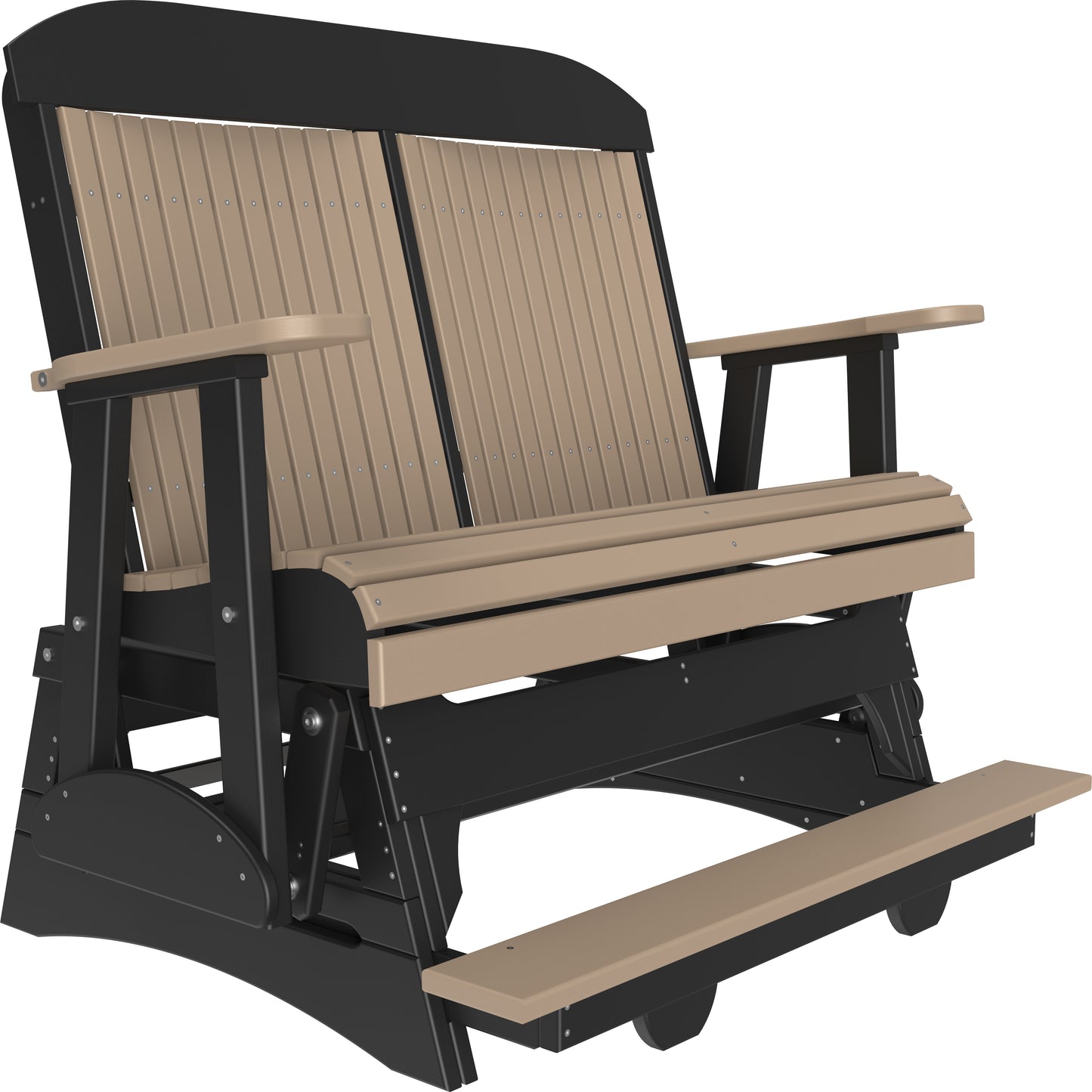4' Classic Balcony Glider Weatherwood & Black