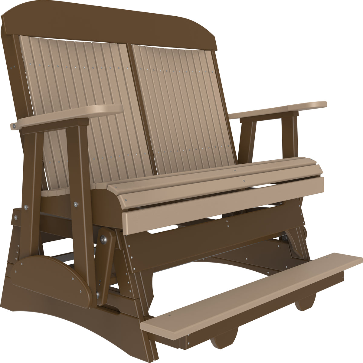 4' Classic Balcony Glider Weatherwood & Chestnut Brown