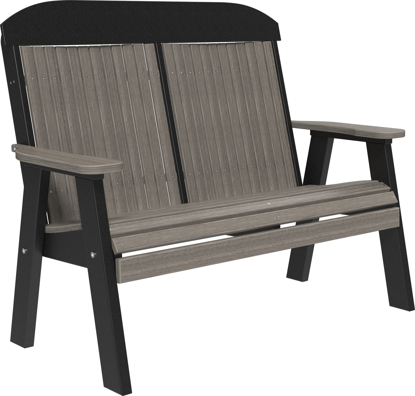 4' Classic Bench Coastal Gray & Black