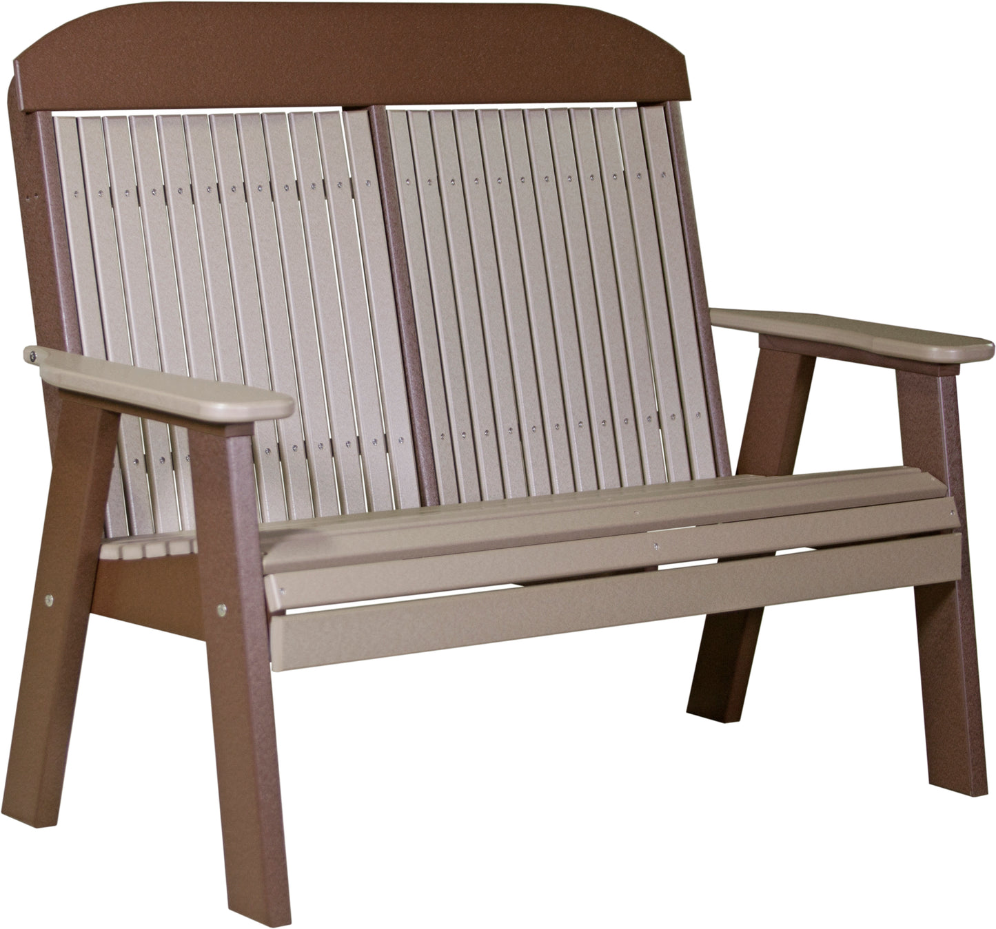 4' Classic Bench Weatherwood & Chestnut Brown