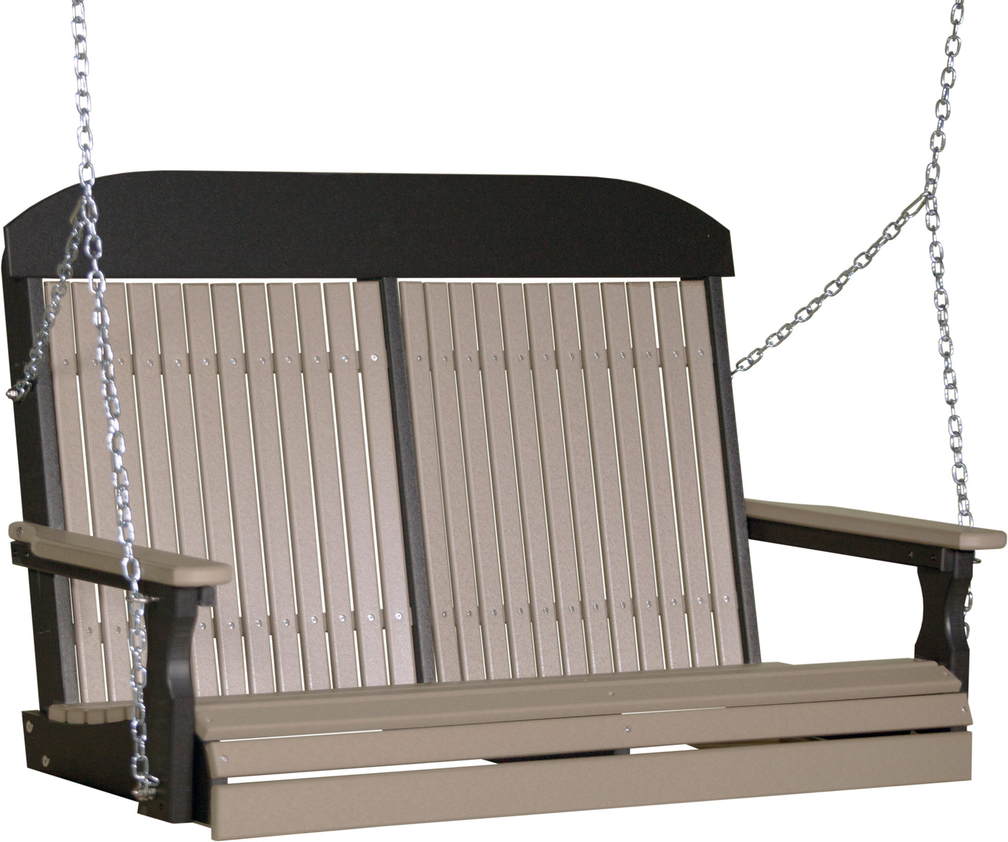 4' Classic Poly Swing Weatherwood & Black