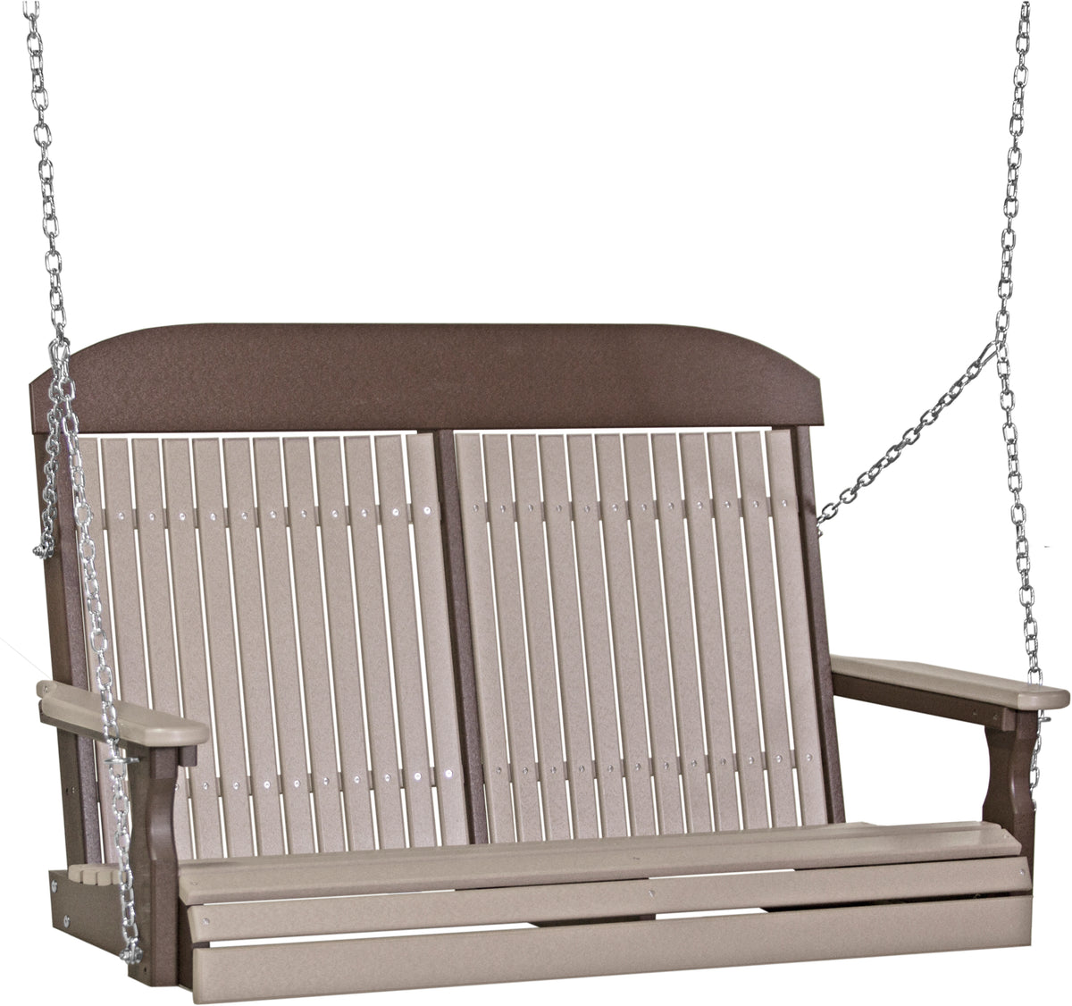 4' Classic Poly Swing Weatherwood & Chestnut Brown