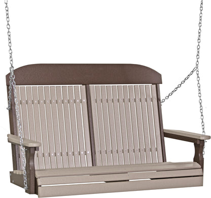 4' Classic Poly Swing Weatherwood & Chestnut Brown