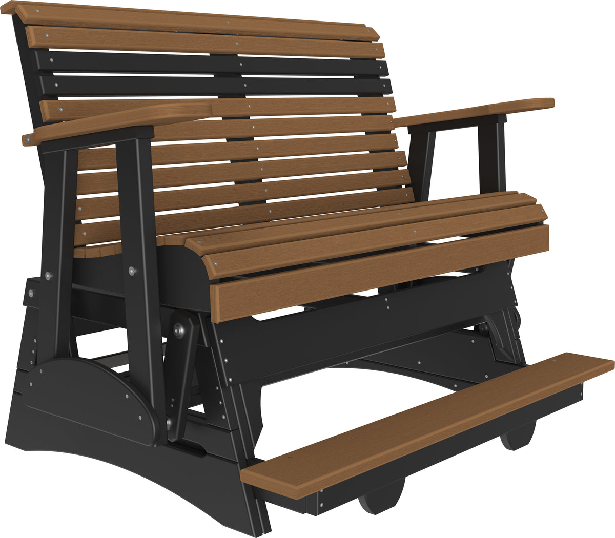 4' Plain Balcony Glider Antique Mahogany & Black