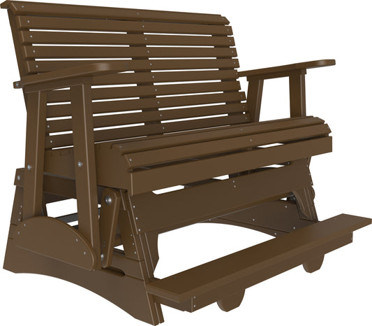 4' Plain Balcony Glider Chestnut Brown