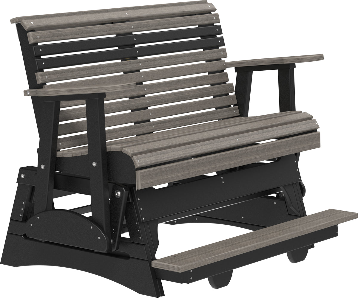 4' Plain Balcony Glider Coastal Gray & Black
