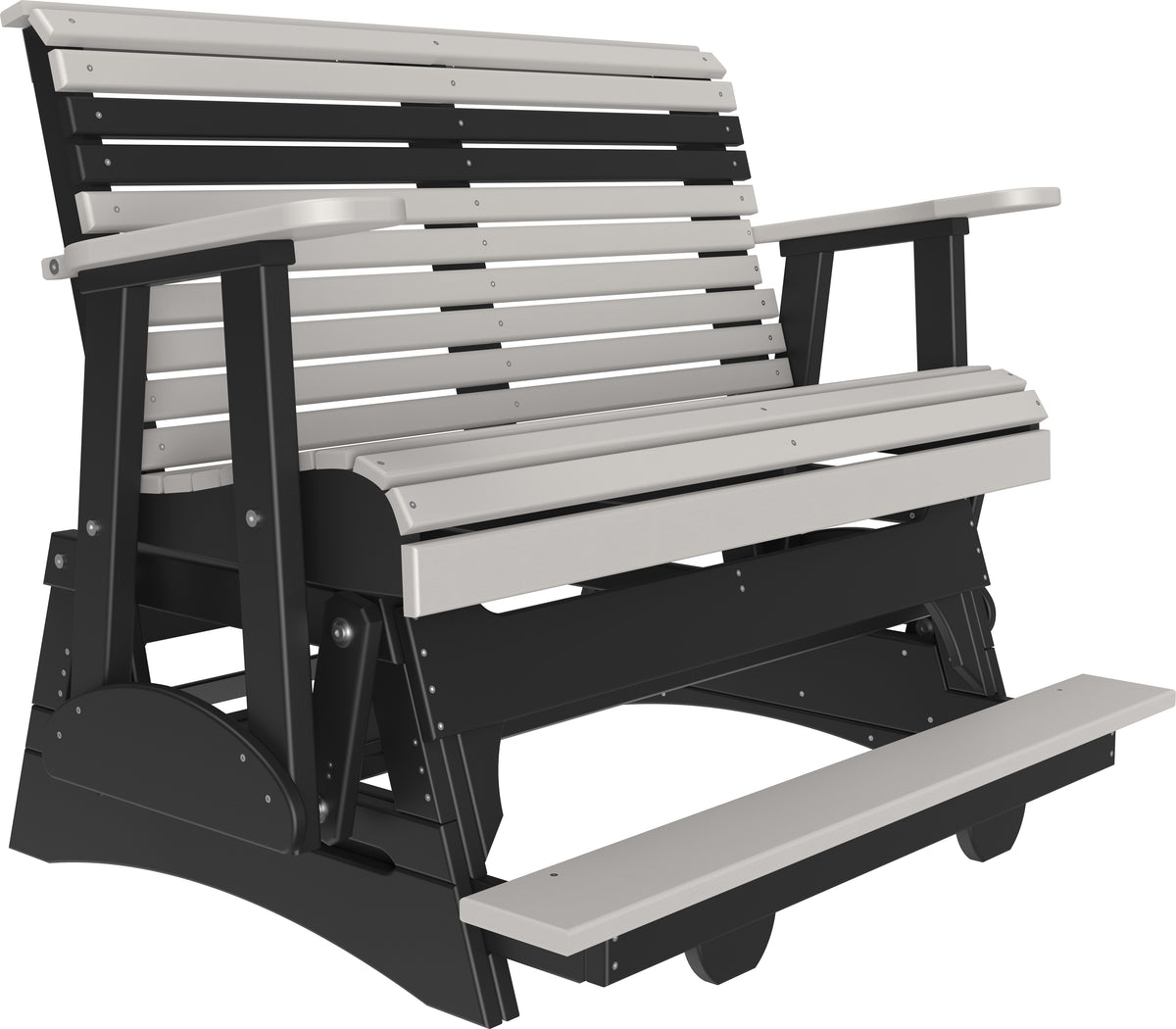 4' Plain Balcony Glider Dove Gray & Black