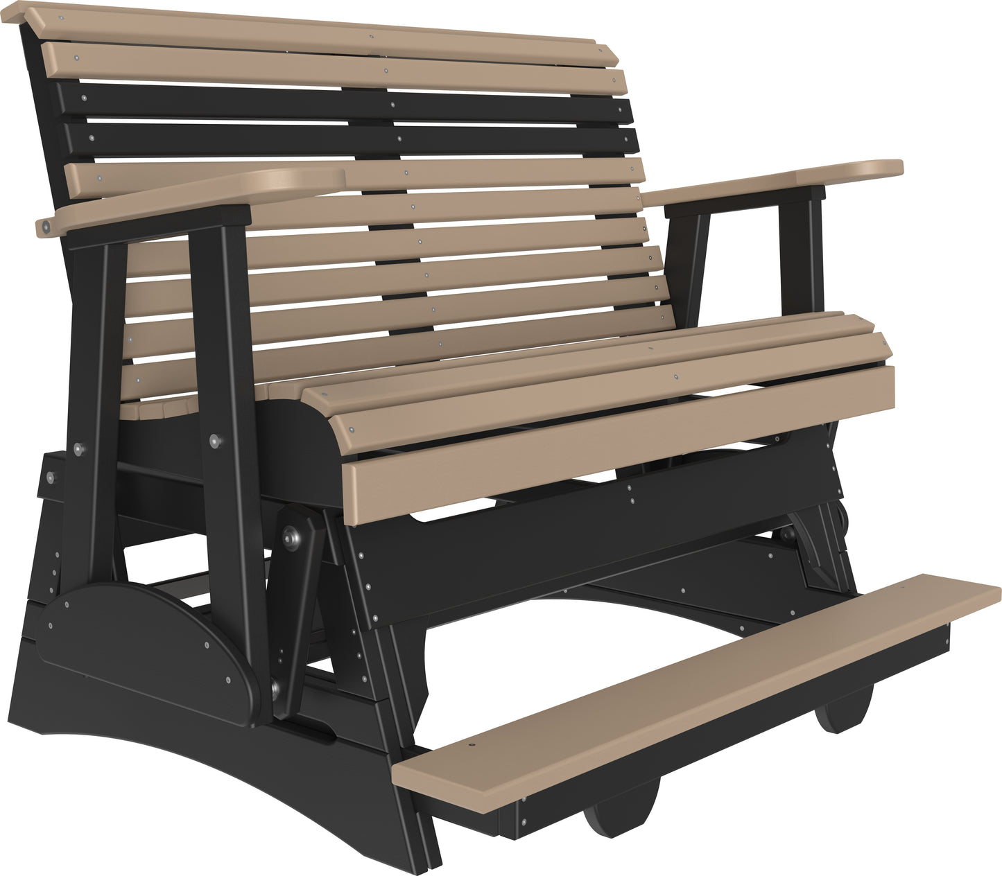 4' Plain Balcony Glider Weatherwood & Black
