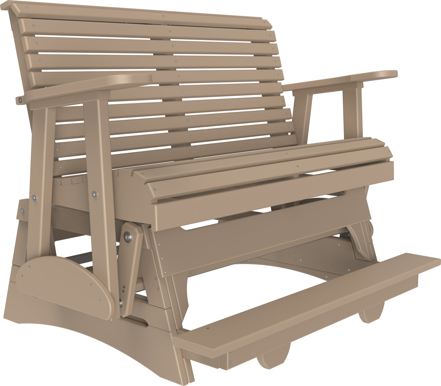 4' Plain Balcony Glider Weatherwood