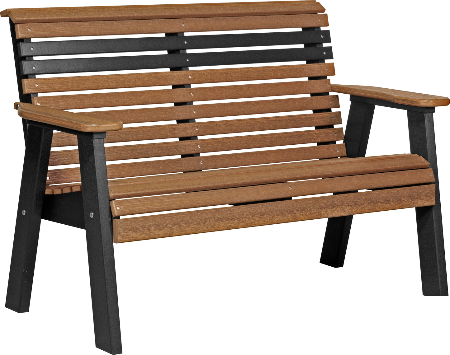 4' Plain Bench Antique Mahogany & Black